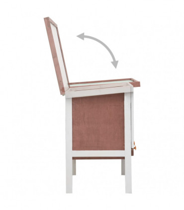 Outdoor Rabbit Hutch 1 Layer Brown Wood