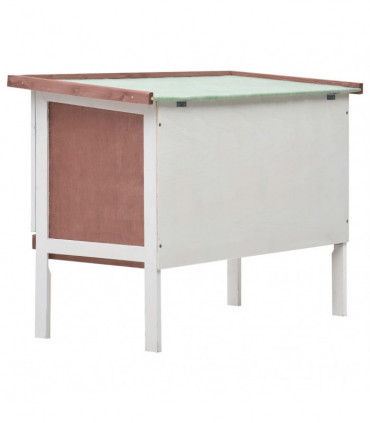 Outdoor Rabbit Hutch 1 Layer Brown Wood