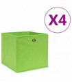 vidaXL Storage Boxes 4 pcs Non-woven Fabric 28x28x28 cm Green