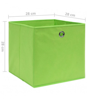 vidaXL Storage Boxes 4 pcs Non-woven Fabric 28x28x28 cm Green