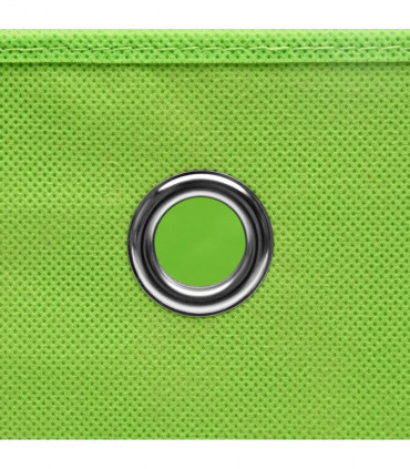 vidaXL Storage Boxes with Covers 10 pcs 28x28x28 cm Green