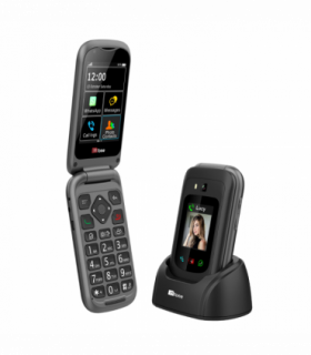 TTfone TT970 4G WhatsApp Flip Senior Big Button Mobile with O2 Bundle Pay As You Go SIM