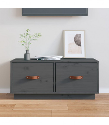 TV Cabinet Grey 80x34x35 cm Solid Wood Pine