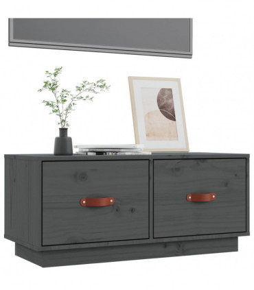 TV Cabinet Grey 80x34x35 cm Solid Wood Pine