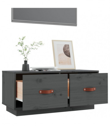 TV Cabinet Grey 80x34x35 cm Solid Wood Pine