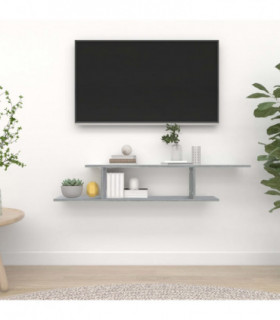 Wall-Mounted TV Shelf Grey Sonoma 125x18x23 cm Engineered Wood