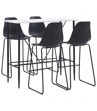 vidaXL 5 Piece Bar Set Plastic Black