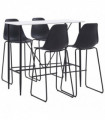 vidaXL 5 Piece Bar Set Plastic Black