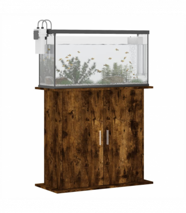 vidaXL Aquarium Stand Smoked Oak 81x36x73 cm Engineered Wood