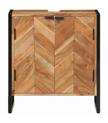 vidaXL Bathroom Cabinet 55x35x60 cm Solid Wood Acacia and Iron