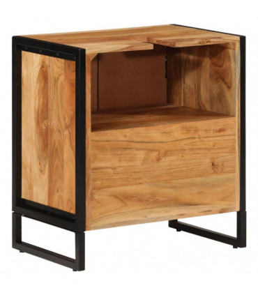 vidaXL Bathroom Cabinet 55x35x60 cm Solid Wood Acacia and Iron