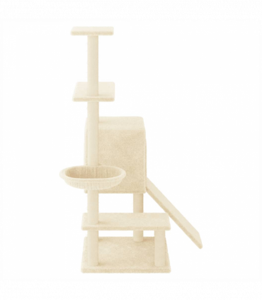 vidaXL Cat Tree with Sisal Scratching Posts Cream 130.5 cm