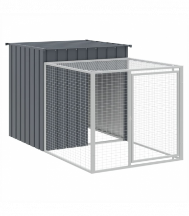 vidaXL Chicken Cage with Run Anthracite 110x201x110 cm Galvanised Steel