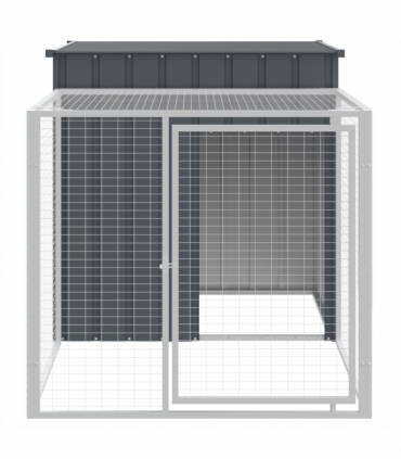 vidaXL Chicken Cage with Run Anthracite 110x201x110 cm Galvanised Steel