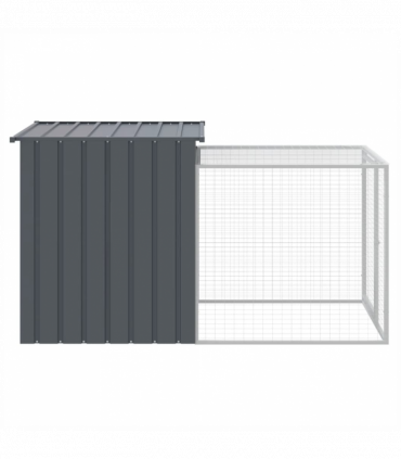 vidaXL Chicken Cage with Run Anthracite 110x201x110 cm Galvanised Steel