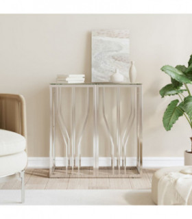 vidaXL Console Table 70x30x70 cm Stainless Steel and Glass