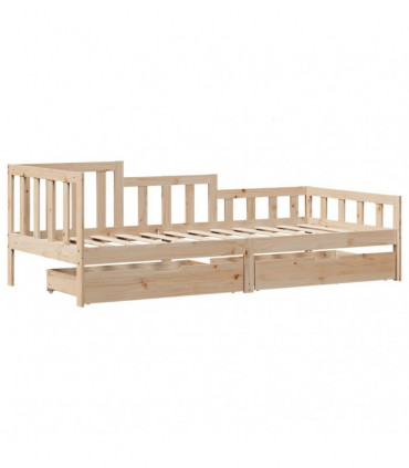 vidaXL Daybed with Drawers without Mattress 80x200 cm Solid Wood