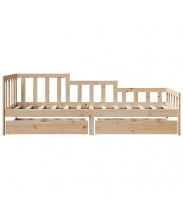 vidaXL Daybed with Drawers without Mattress 80x200 cm Solid Wood