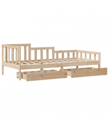 vidaXL Daybed with Drawers without Mattress 80x200 cm Solid Wood