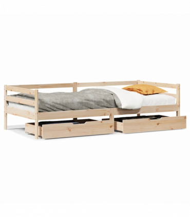 vidaXL Daybed with Drawers without Mattress 80x200 cm Solid Wood