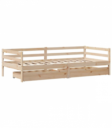 vidaXL Daybed with Drawers without Mattress 80x200 cm Solid Wood