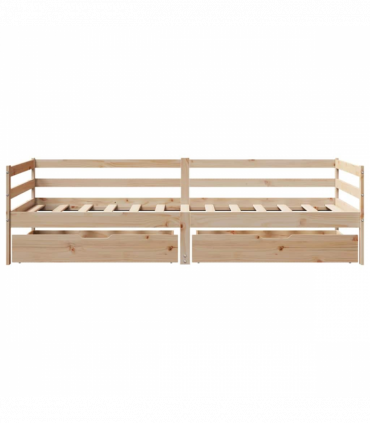 vidaXL Daybed with Drawers without Mattress 80x200 cm Solid Wood