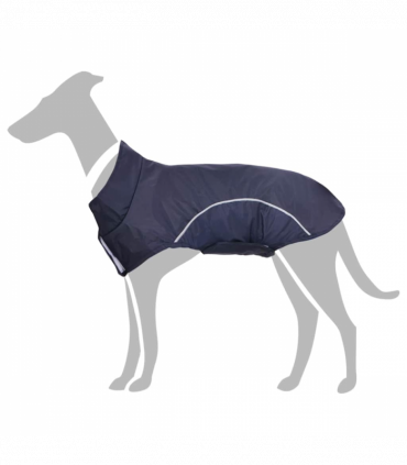 vidaXL Dog Raincoat with Reflective Strips Polyester Navy Blue 3XL