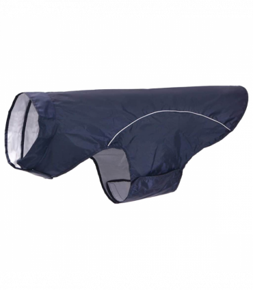 vidaXL Dog Raincoat with Reflective Strips Polyester Navy Blue 3XL