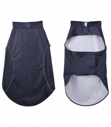 vidaXL Dog Raincoat with Reflective Strips Polyester Navy Blue 3XL