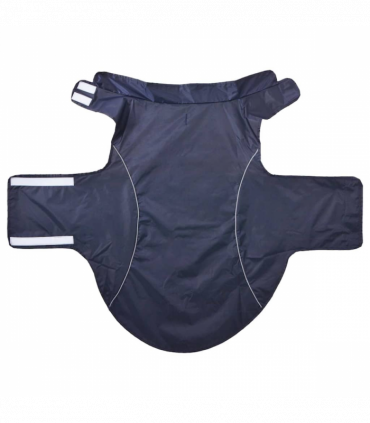 vidaXL Dog Raincoat with Reflective Strips Polyester Navy Blue 3XL