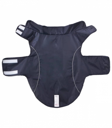 vidaXL Dog Raincoat with Reflective Strips Polyester Navy Blue L
