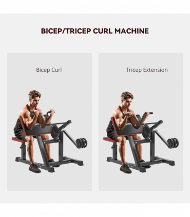 SPORTNOW Adjustable Preacher Curl Bench with Elbow Cushion for Home Gym