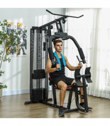 SPORTNOW Home Gym Machine Compact Multi Gym with 45kg Weight Stack