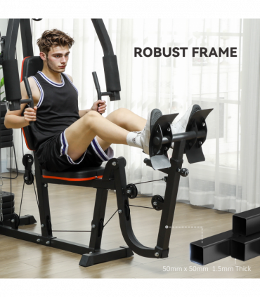 SPORTNOW Home Gym Machine Compact Multi Gym with 45kg Weight Stack