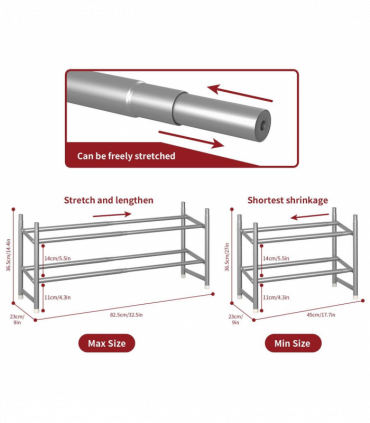 VINSANI SHOE RACK 2 TIER GREY 1010272