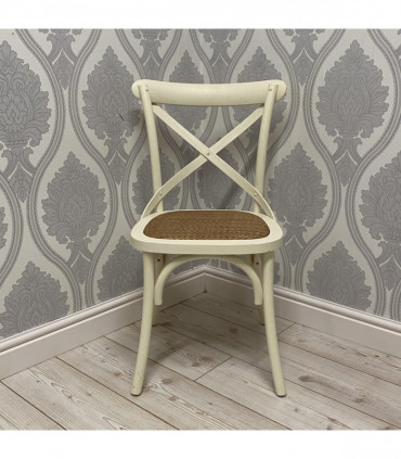 WHITE FRENCH CROSS BACK CHAIR