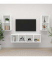 Wall-mounted TV Cabinets 4 pcs White Engineered Wood