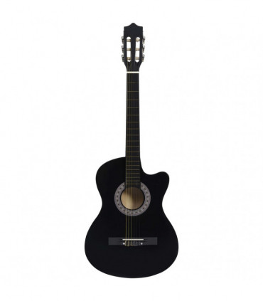 Western Acoustic Cutaway Guitar with 6 Strings Black 38"