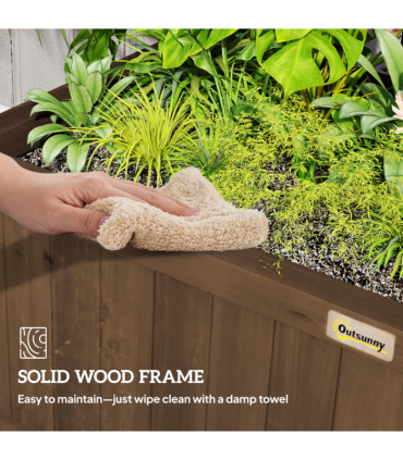 Wooden Trellis Planter with Drain Holes, Privacy Screen Raised Beds for Garden