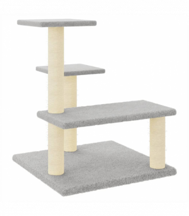 vidaXL Cat Tree with Sisal Scratching Posts Light Grey 61 cm