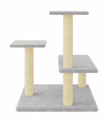 vidaXL Cat Tree with Sisal Scratching Posts Light Grey 61 cm