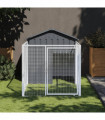 vidaXL Dog House with Run Anthracite 117x201x123 cm Galvanised Steel