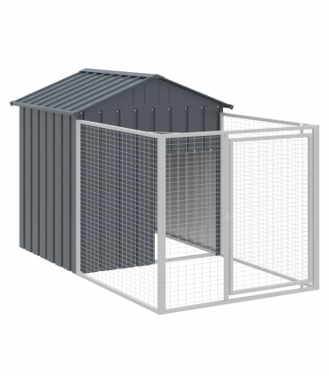 vidaXL Dog House with Run Anthracite 117x201x123 cm Galvanised Steel