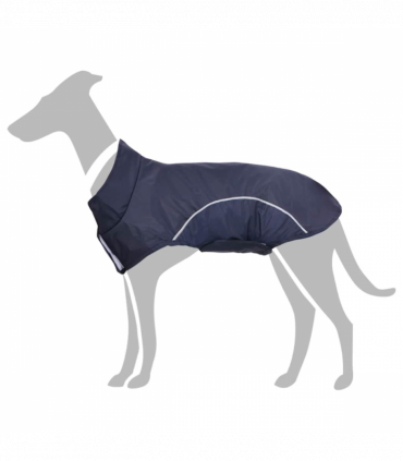 vidaXL Dog Raincoat with Reflective Strips Polyester Navy Blue M