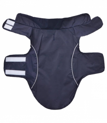 vidaXL Dog Raincoat with Reflective Strips Polyester Navy Blue M