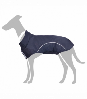 vidaXL Dog Raincoat with Reflective Strips Polyester Navy Blue S