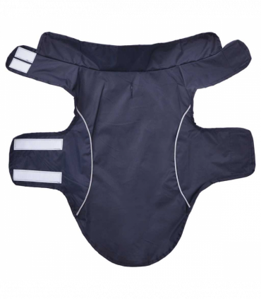 vidaXL Dog Raincoat with Reflective Strips Polyester Navy Blue S