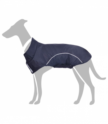vidaXL Dog Raincoat with Reflective Strips Polyester Navy Blue XL