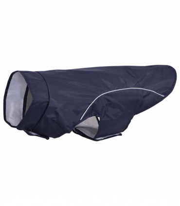 vidaXL Dog Raincoat with Reflective Strips Polyester Navy Blue XL