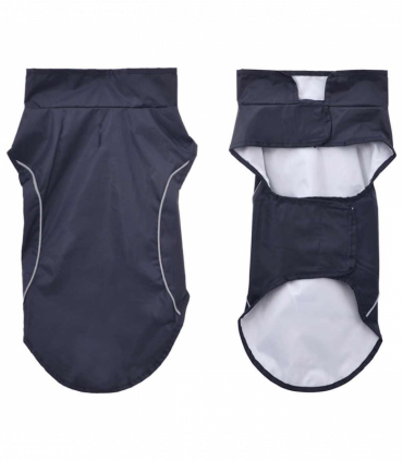 vidaXL Dog Raincoat with Reflective Strips Polyester Navy Blue XS